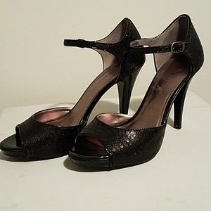 Kelly and Katie Black Sequin Heels